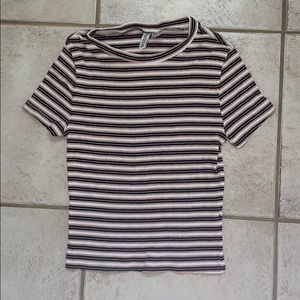 H&M striped crop top